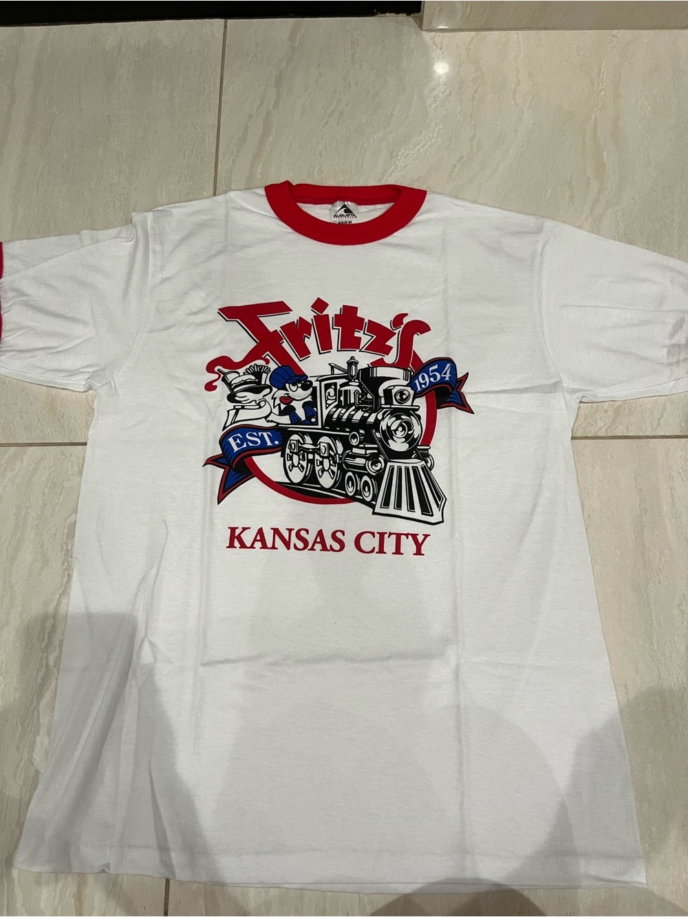 Augusta Sportswear White Ringer Tee with Red Trim